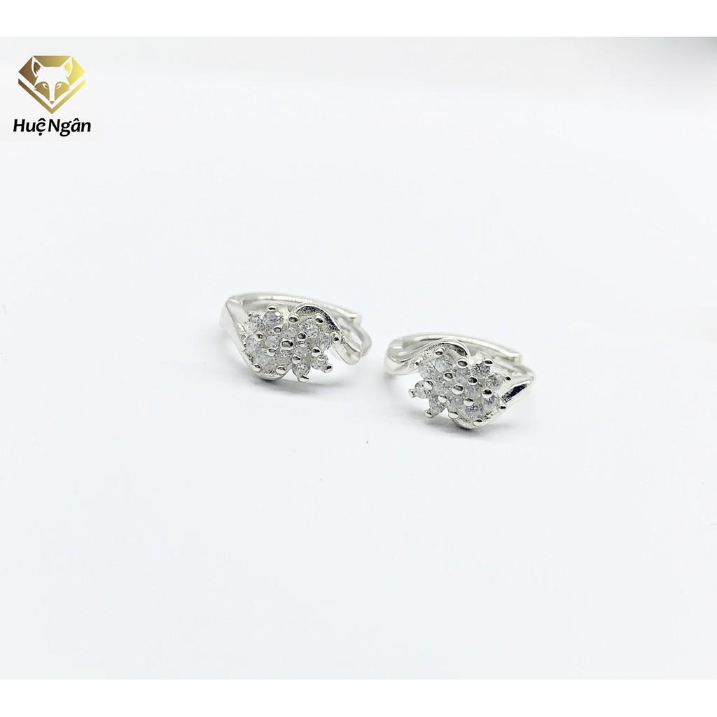 Bông tai bạc Ý 925 Huệ Ngân - Khuyên Vòng Xinh RYE140611
