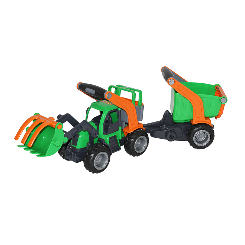Xe xúc đồ chơi kết hợp xe kéo GripTrac - Wader Toys
