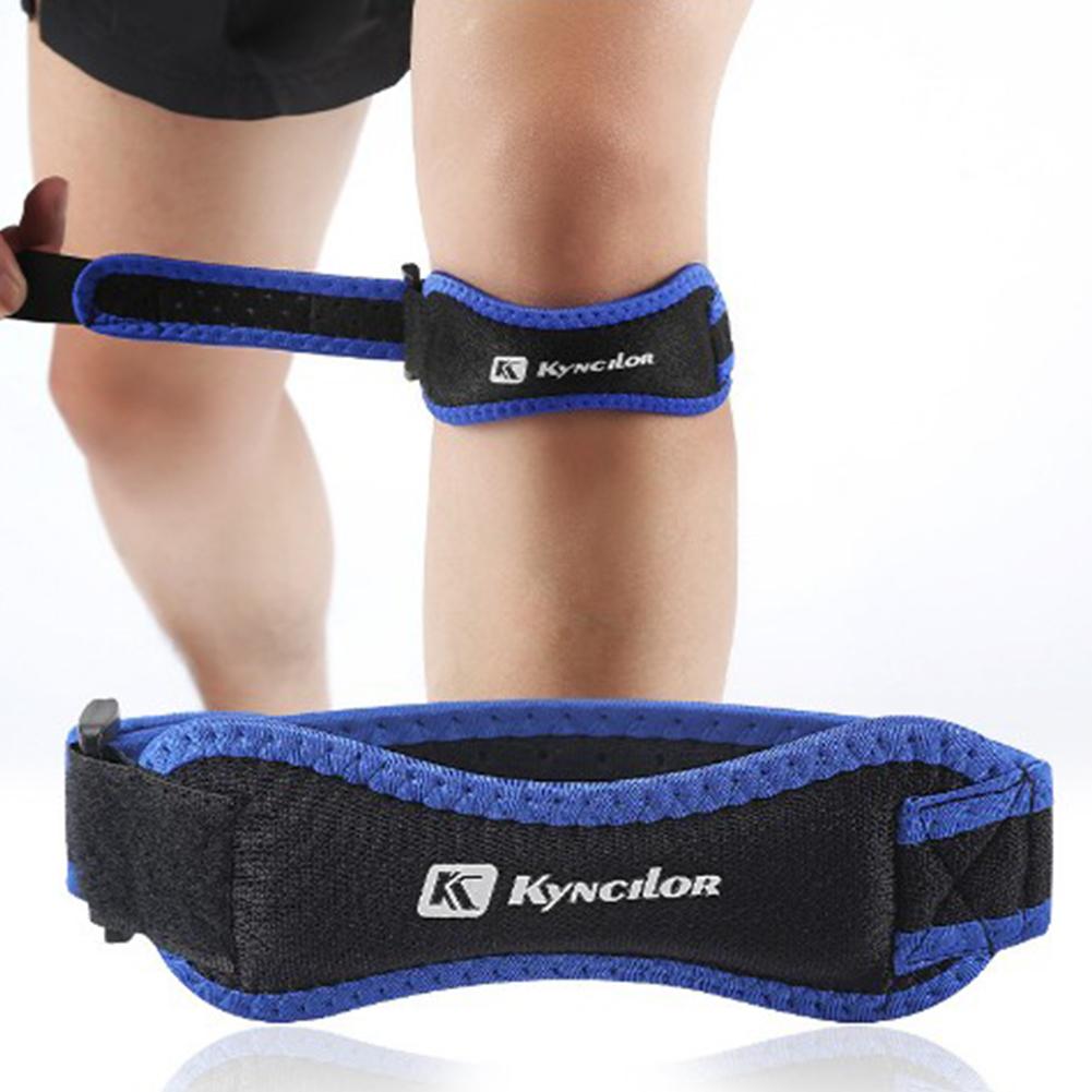 1PC điều chỉnh đầu gối có thể điều chỉnh ban nhạc KNEECAP KNEPEPADS Hỗ trợ đầu gối dây đeo bóng rổ bóng rổ bảo vệ thể thao chuyên nghiệp Color: Sky Blue