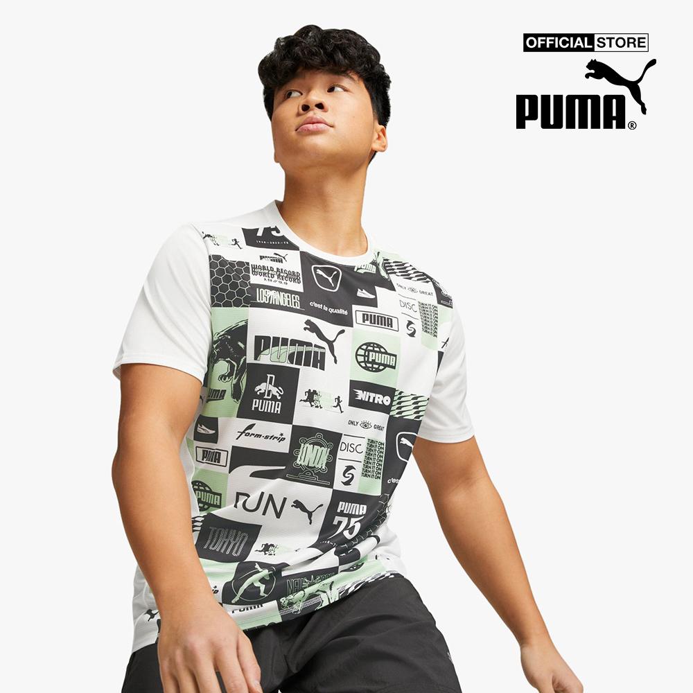 PUMA - Áo thun thể thao nam cổ tròn tay ngắn Run Favourite Printed 523393