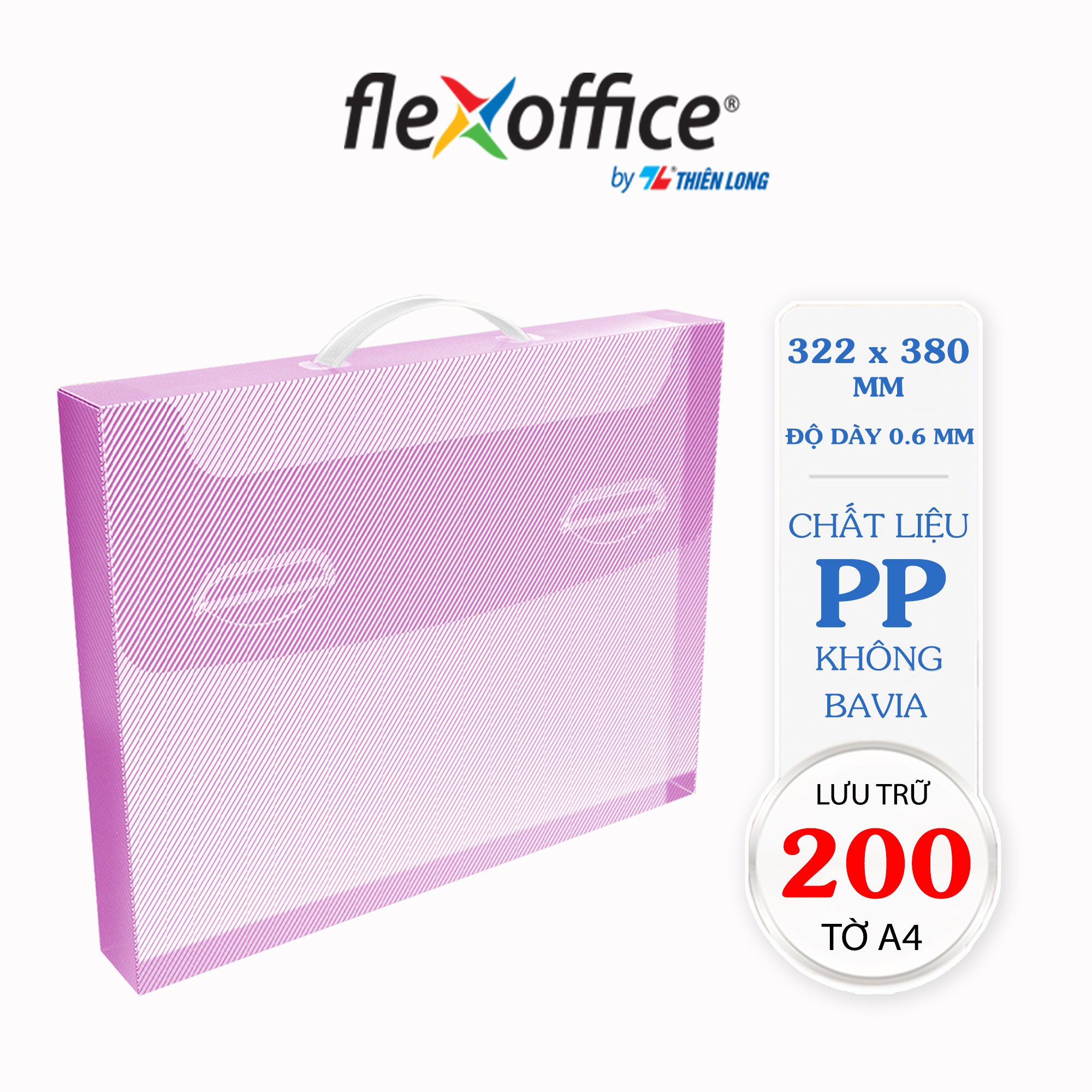 Cặp đựng tài liệu, hồ sơ A4 tiện lợi Thiên Long Flexoffice FO-DF002 - màu ngẫu nhiên