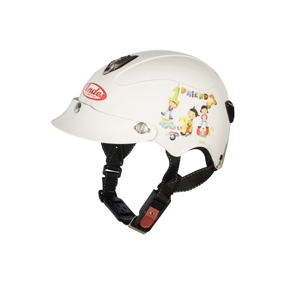 Mũ Bảo Hiểm Andes Trẻ Em Có Kính - 3S108SK Tem Bóng S95