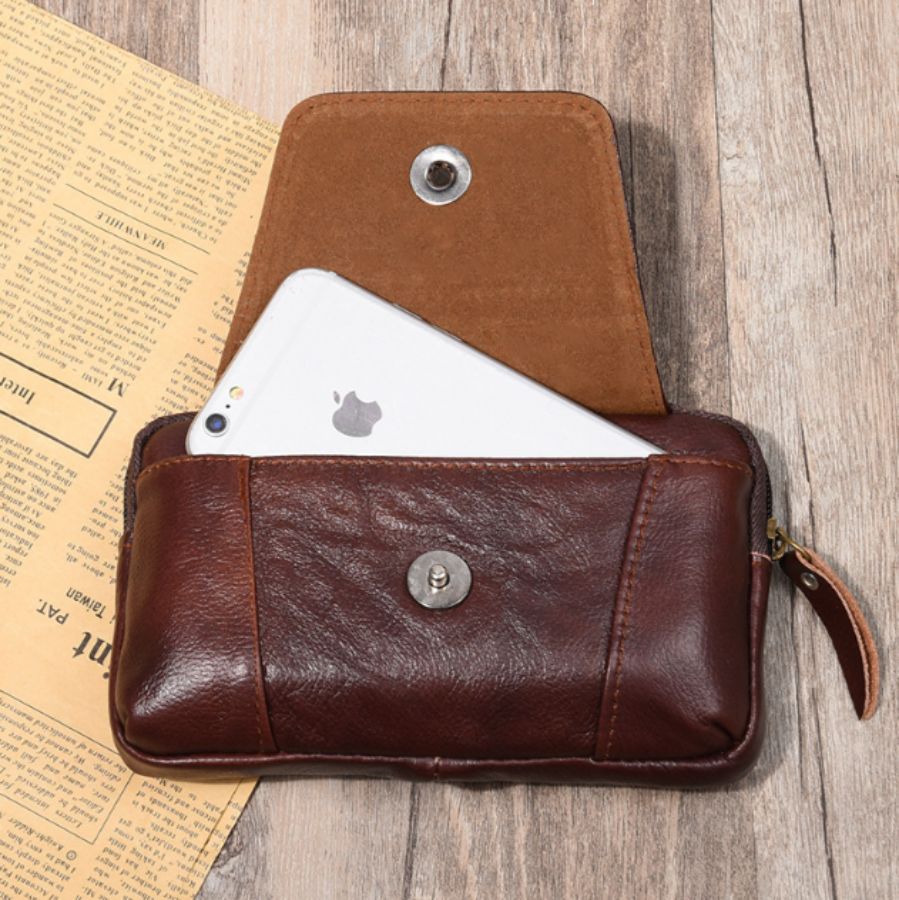 Bao da đeo lưng dành cho Iphone 6 plus/7 plus/8 plus classic dáng nằm classic da bò