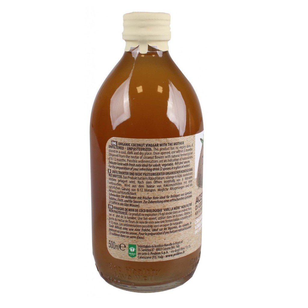 Giấm Dừa Hữu Cơ Có Giấm Cái 500ml ProBios Organic Coconut Vinegar With The Mother