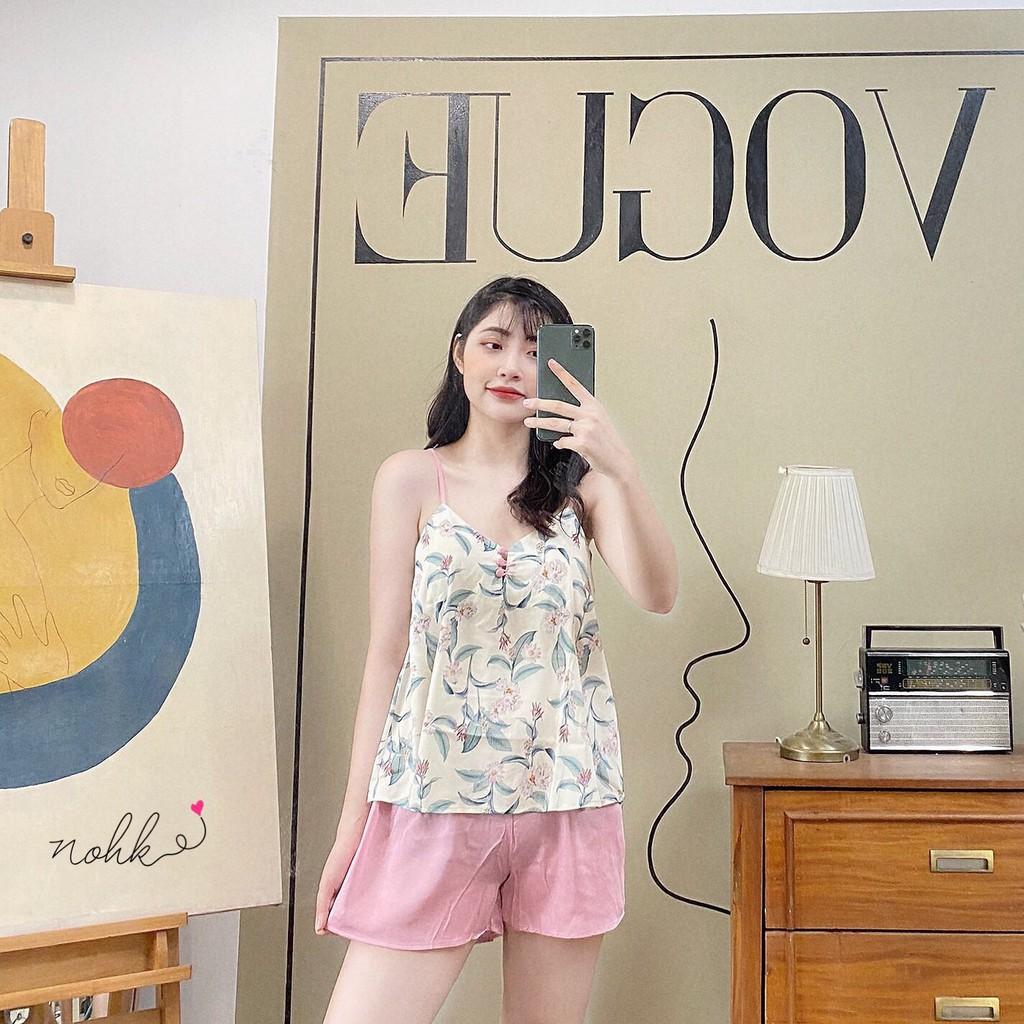 Set lụa dây quần đùi siêu mát lạnh