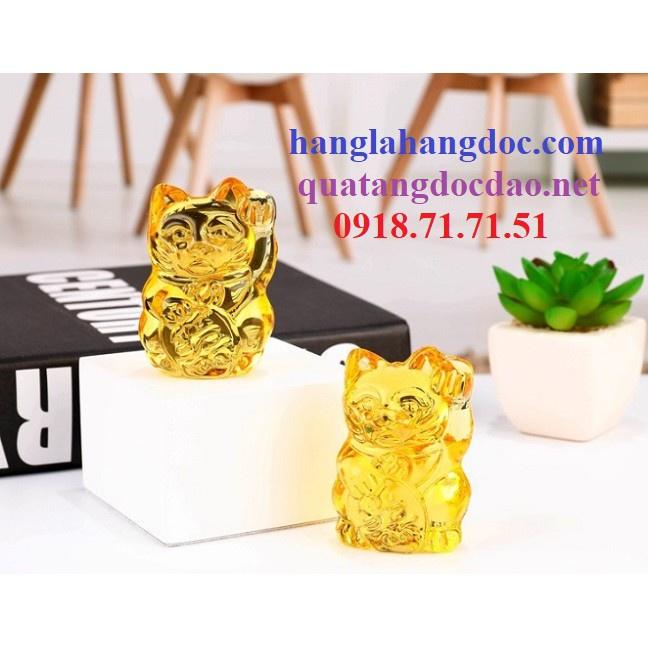 Mèo vẫy tay thần tài pha lê biểu tượng của sự tài lộc & hưng thịnh
