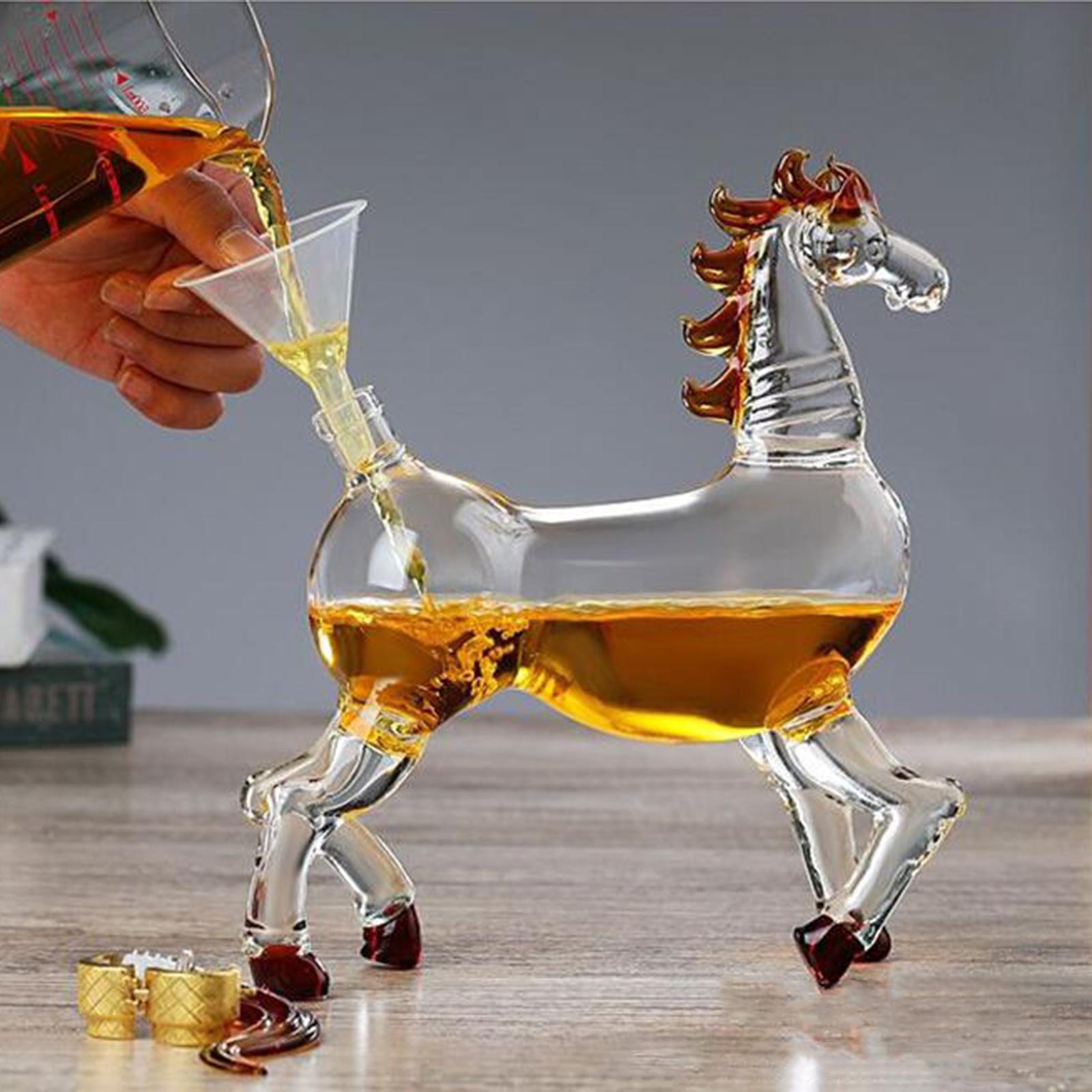 Creative Horse Shape Decanter Animal Liquor Bottle 1000ml Holder Container