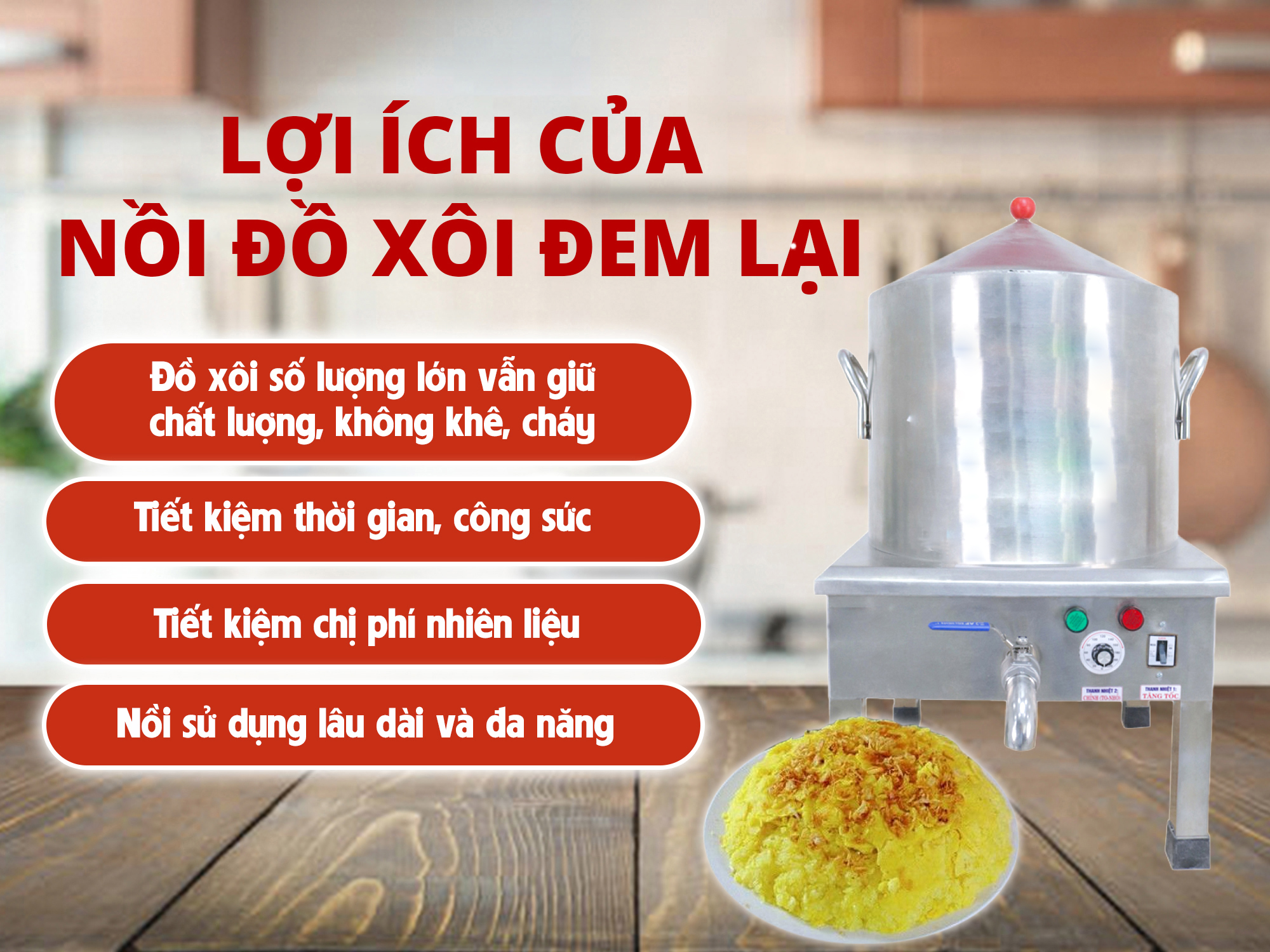 Nồi Đồ, Nấu Xôi Bằng Điện 10 Kg/Mẻ Xôi Thơm Ngon Dẻo