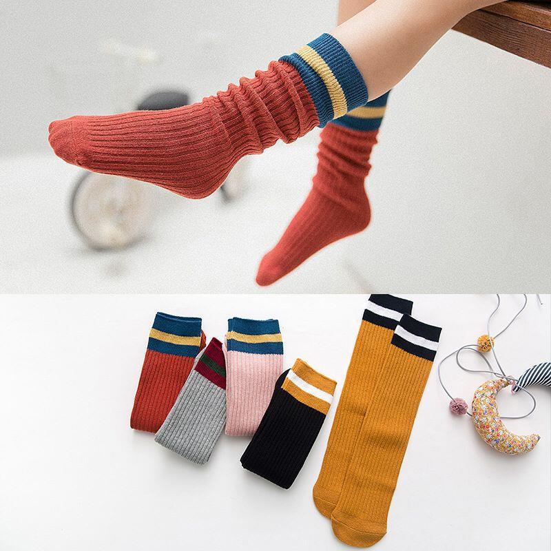 Combo 5 đôi tất đùi cho bé gái, tất cho bé gái mặc váy, chất liệu cotton, nhiều màu ngẫu nhiên, Hàng nhập khẩu