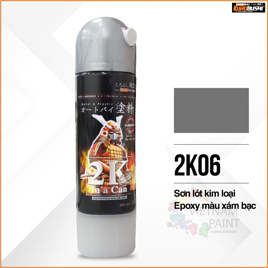 Sơn xịt Samurai Kurobushi - MÀU BẠC 2K06 LÓT CHỐNG RỈ