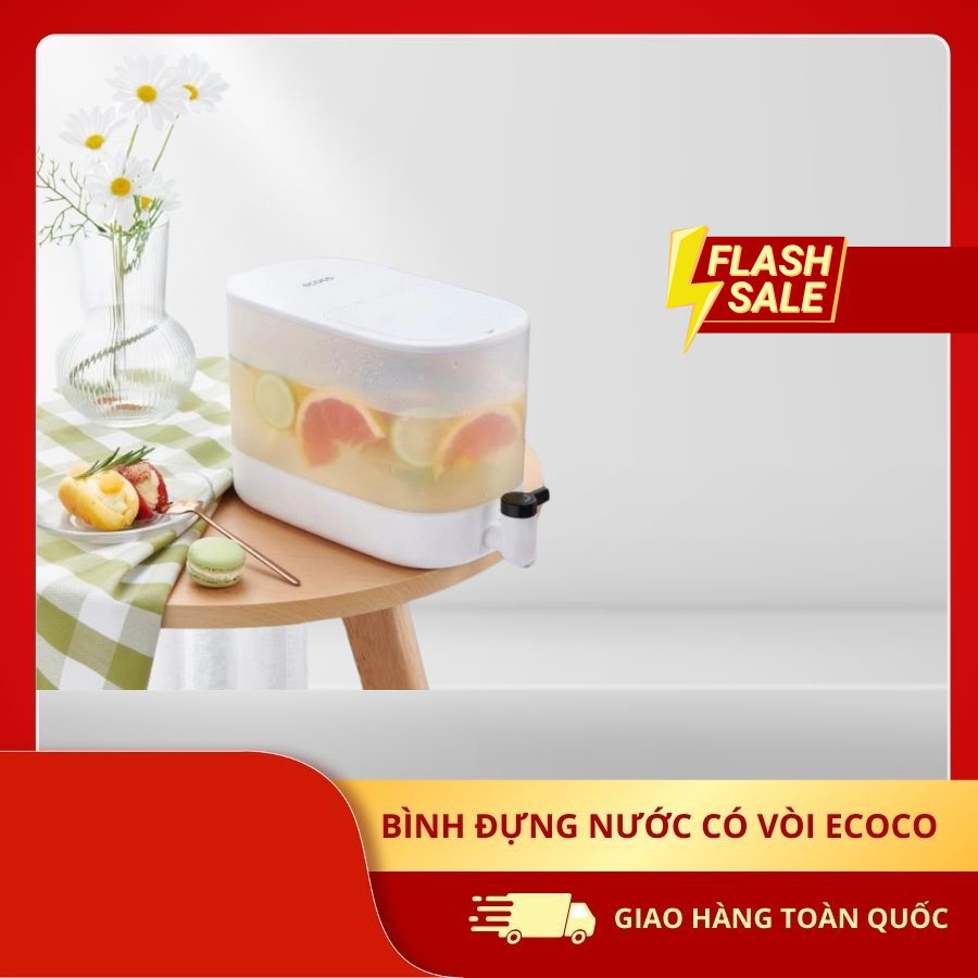 Bình Đựng Nước Có Vòi Rót Để Tủ Lạnh - Bình Nước 4 Lít Chịu Nhiệt Tốt, Đựng Nước Ép, Nước Lạnh Thích Hợp Cho Mùa Hè Nóng Nực - Trắng