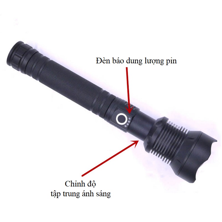 Đèn pin siêu sáng chống nước Cree XHP70 tay cầm chắc chắn ( Tặng kèm 01 đèn pin sạc bóp cơ tay màu ngẫu nhiên )