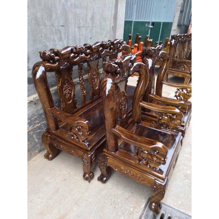 Bộ bàn ghế gỗ tràm lõi cột 10 giá thật