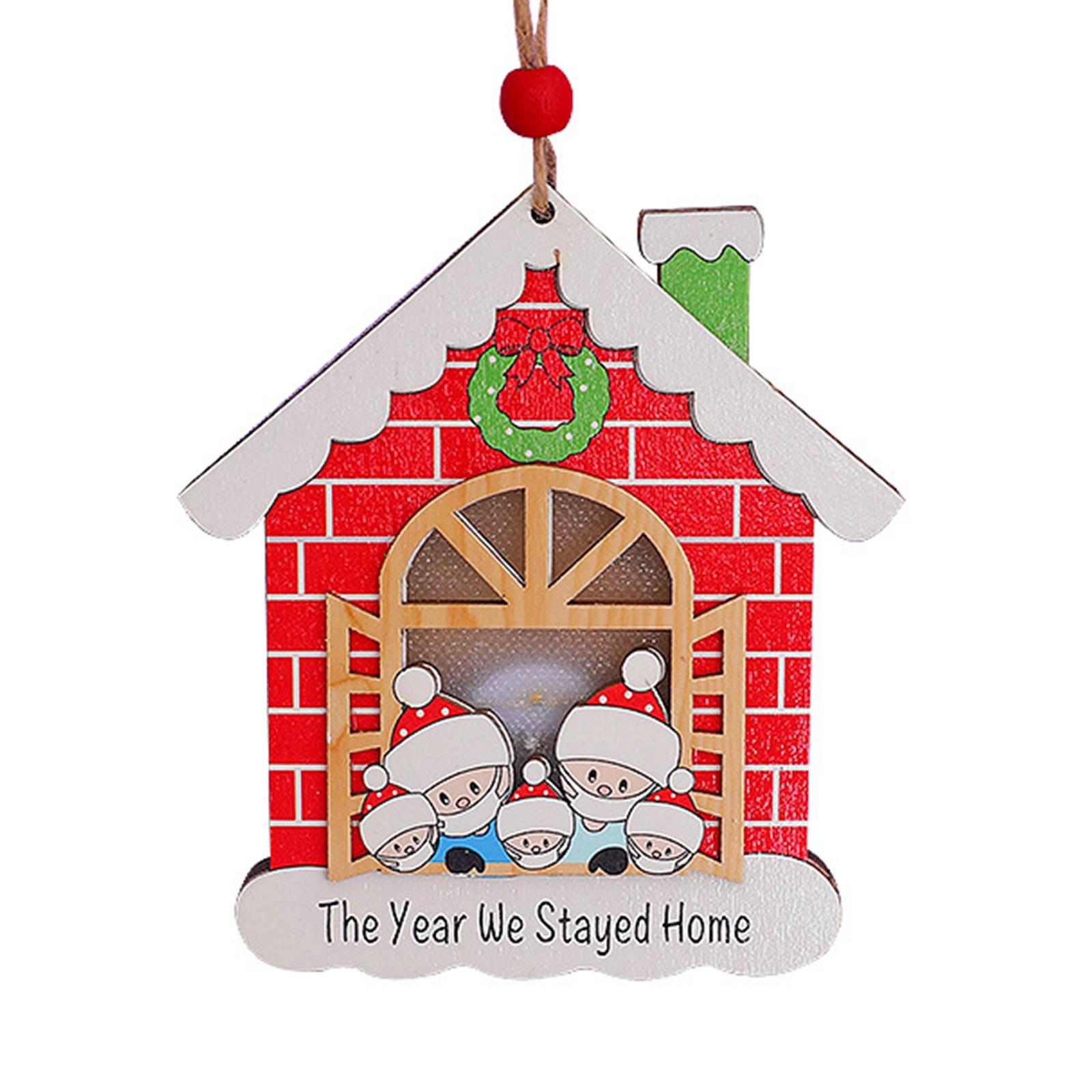 Nhà gỗ phát sáng trang trí cây thông noel, đồ trang trí giáng sinh