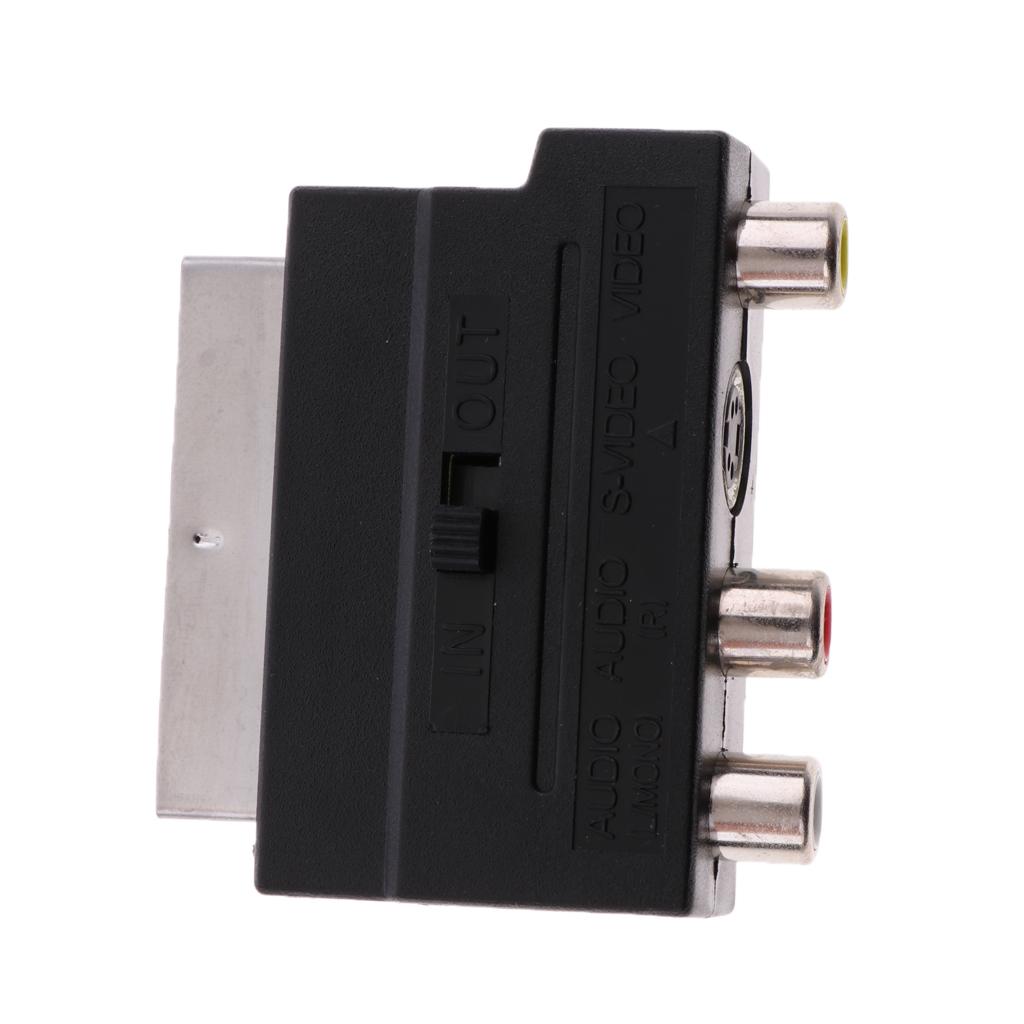 Adaptor AV Block To 3 x RCA Phono Composite S-Video With In/Out Switch