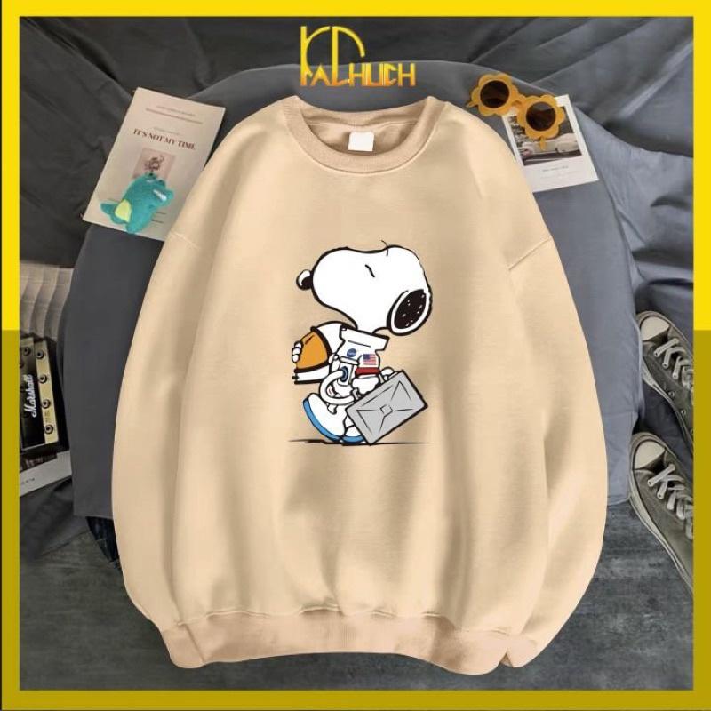 Áo sweater nỉ in snoopy vali dễ thương cho cả nam nữ