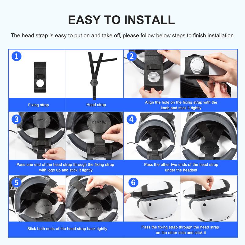 Phụ kiện VR Dây đeo đầu cho Ps Vr2 Psvr2 Trò chơi và video 3d Kính ảo Quà tặng kính VR2 Giá đỡ băng đô có thể điều chỉnh