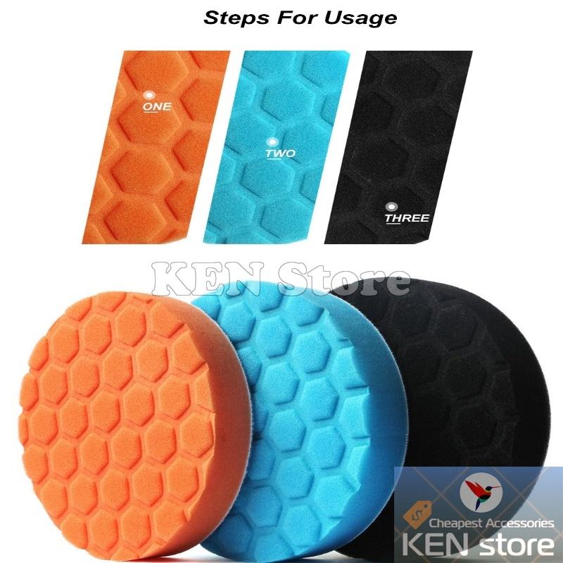 Bộ 3 phớt mút đánh bóng đường kính 3" - 7"