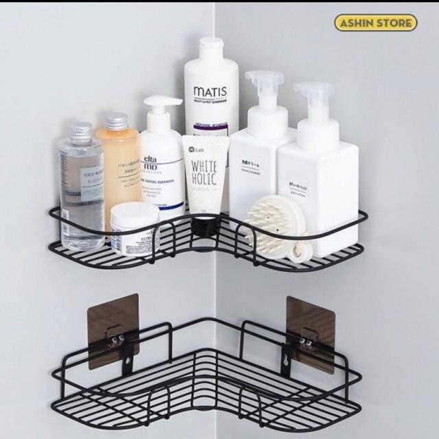 Sale giảm giá_ kệ góc treo dán tường màu đen siêu chắc