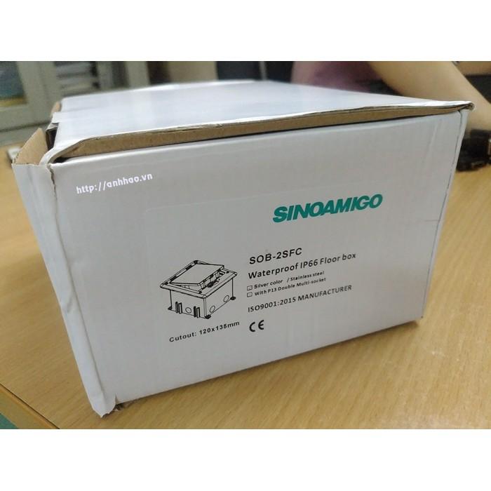 Ổ điện âm sàn chống nước Sinoamigo SOB-2SFC chính hãng