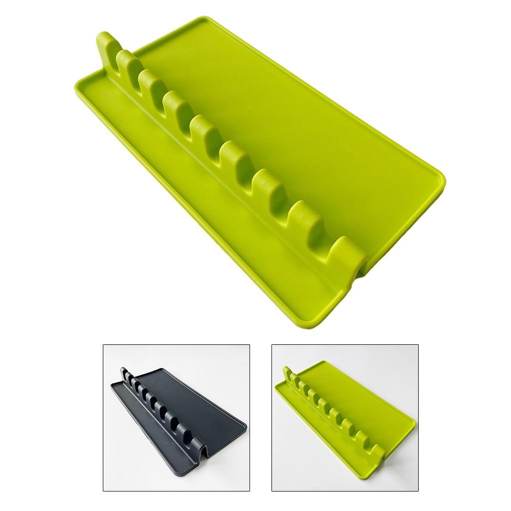 Silicone Spoon Rest Pad Heat Resistant Kitchen Spatula Utensil Rest