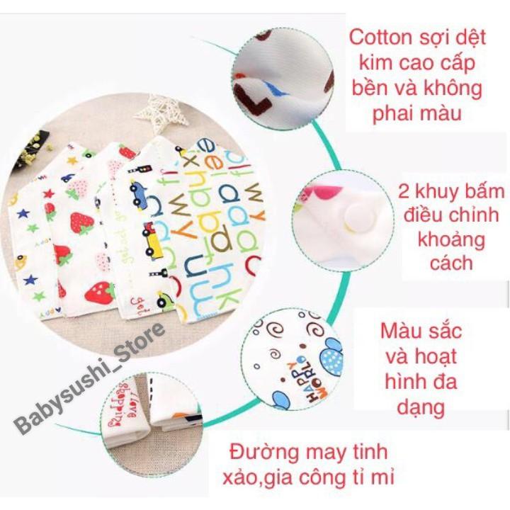 Yếm Tam Giác Cotton Kiểu Dáng Thời Trang Baby Hàn Quốc,Yếm Quàng Cổ 4 Mùa Có Cúc Bấm Cho Bé