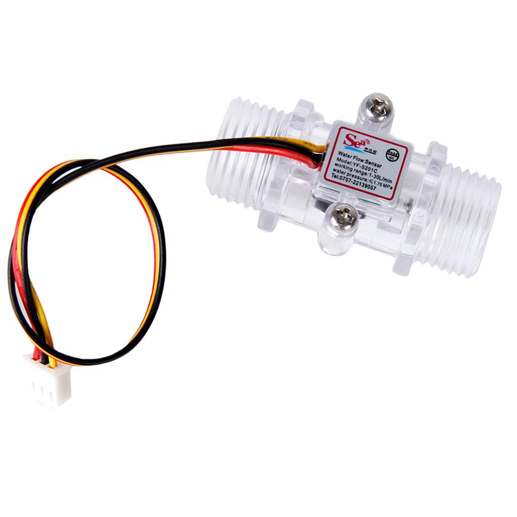 Transparent Water Flow Sensor Flowmeter Hall Flow Sensor Water control 1-30L/min