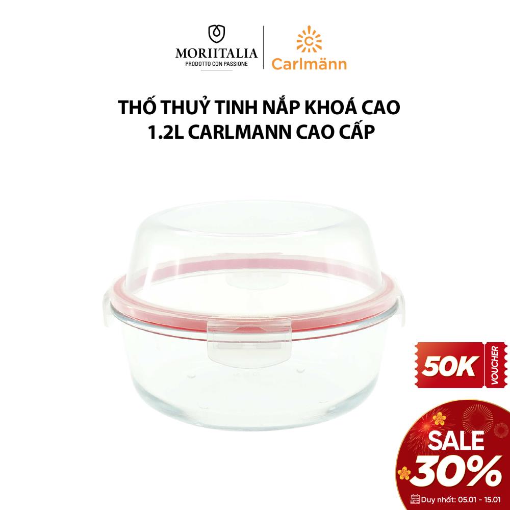 Thố thuỷ tinh Carlmann nắp khoá cao tiện lợi cao cấp HRD10