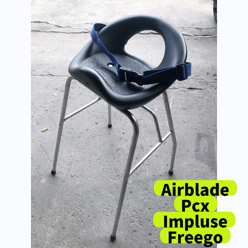 Ghế ngồi xe Pcx , airblade , impluse cho bé , GHẾ ĐÔN GA YÊN NHỰA CÓ DÂY ĐAI