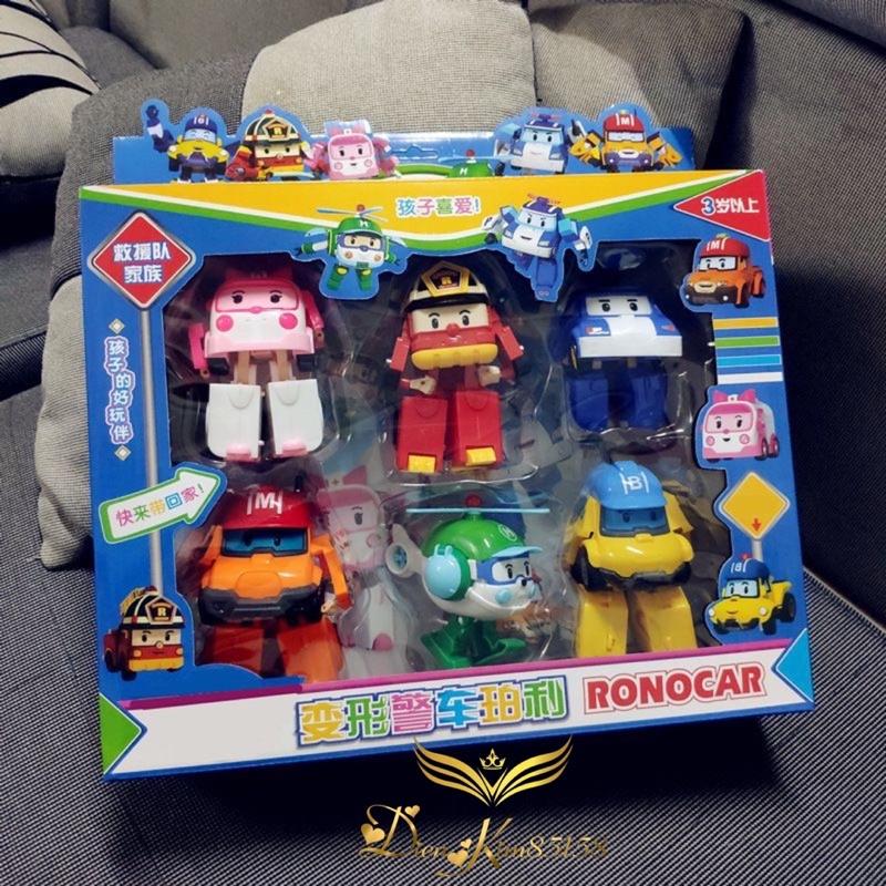 Bộ 6 xe biến hình Robocar Poli phim hoạt hình Poli và những người bạn