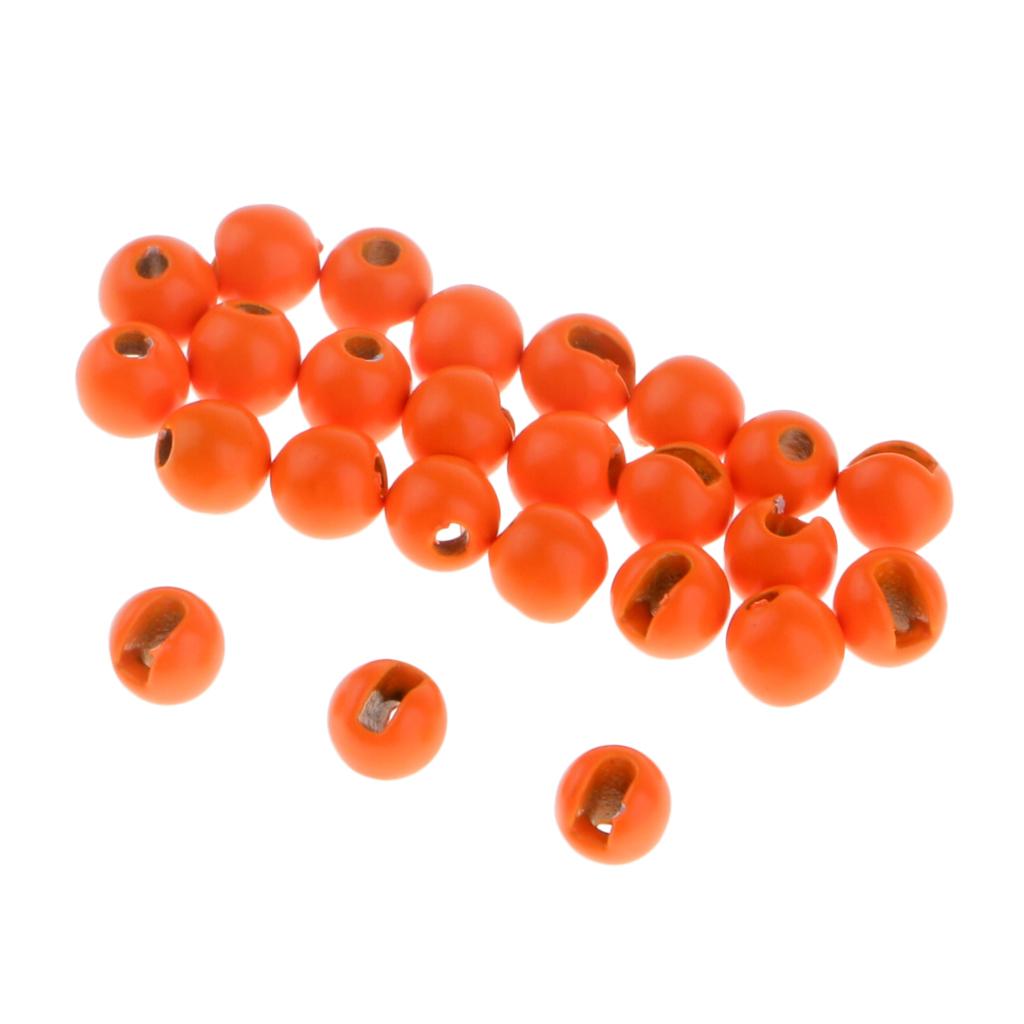75pcs Tungsten Slotted Fly Tying Beads Nymph Head Eyes Round Ball Beads 2.8mm
