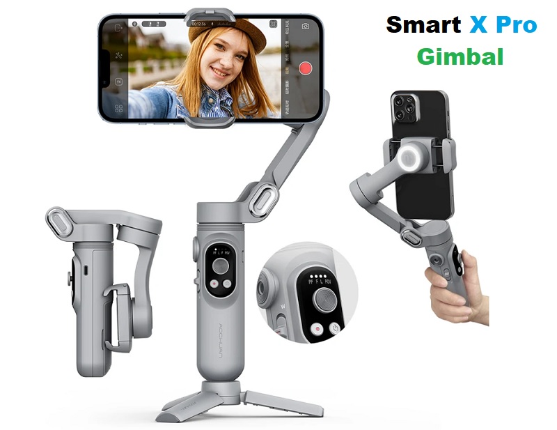 Tay Cầm Chống Rung Điện Tử Gimbal Điện Thoại Smart XPRO - Gậy Chống Rung Có Sạc Không Dây Quay Phim, Video Tiktok