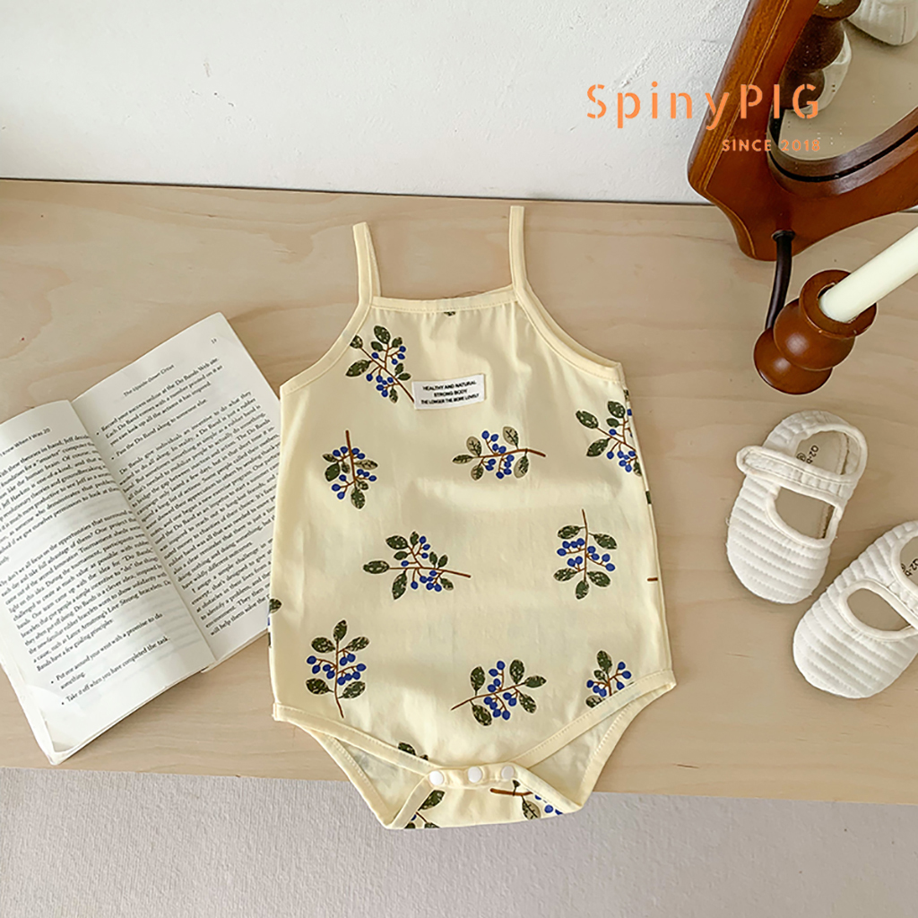 Bộ body cho bé gái sơ sinh 0-2 tuổi 2 dây style Hàn Quốc cotton thoáng khí dành cho mùa hè