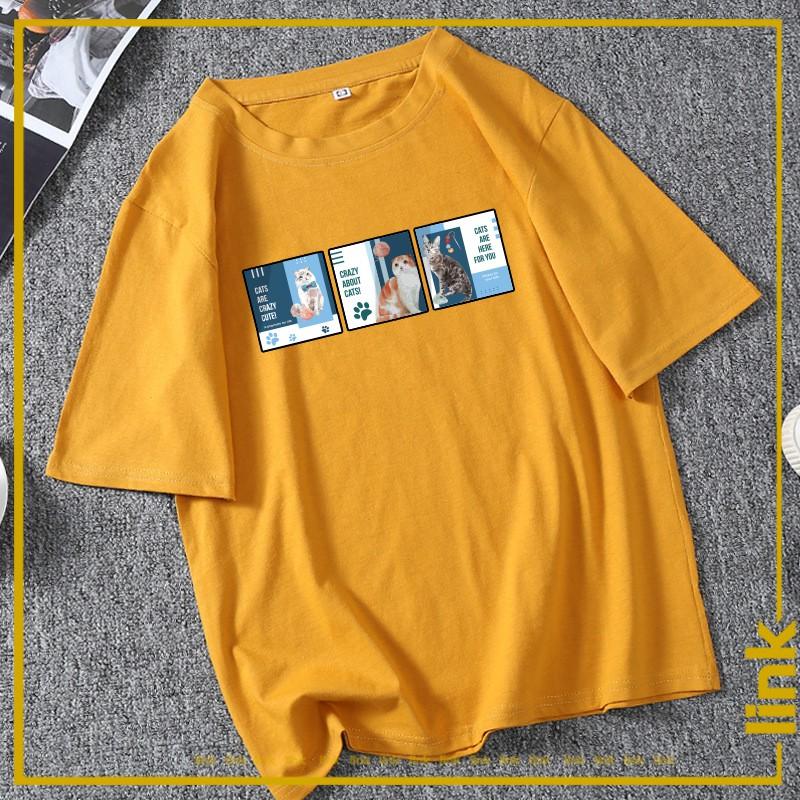Áo thun tay lỡ CAT DREAM cute trước ngực unisex