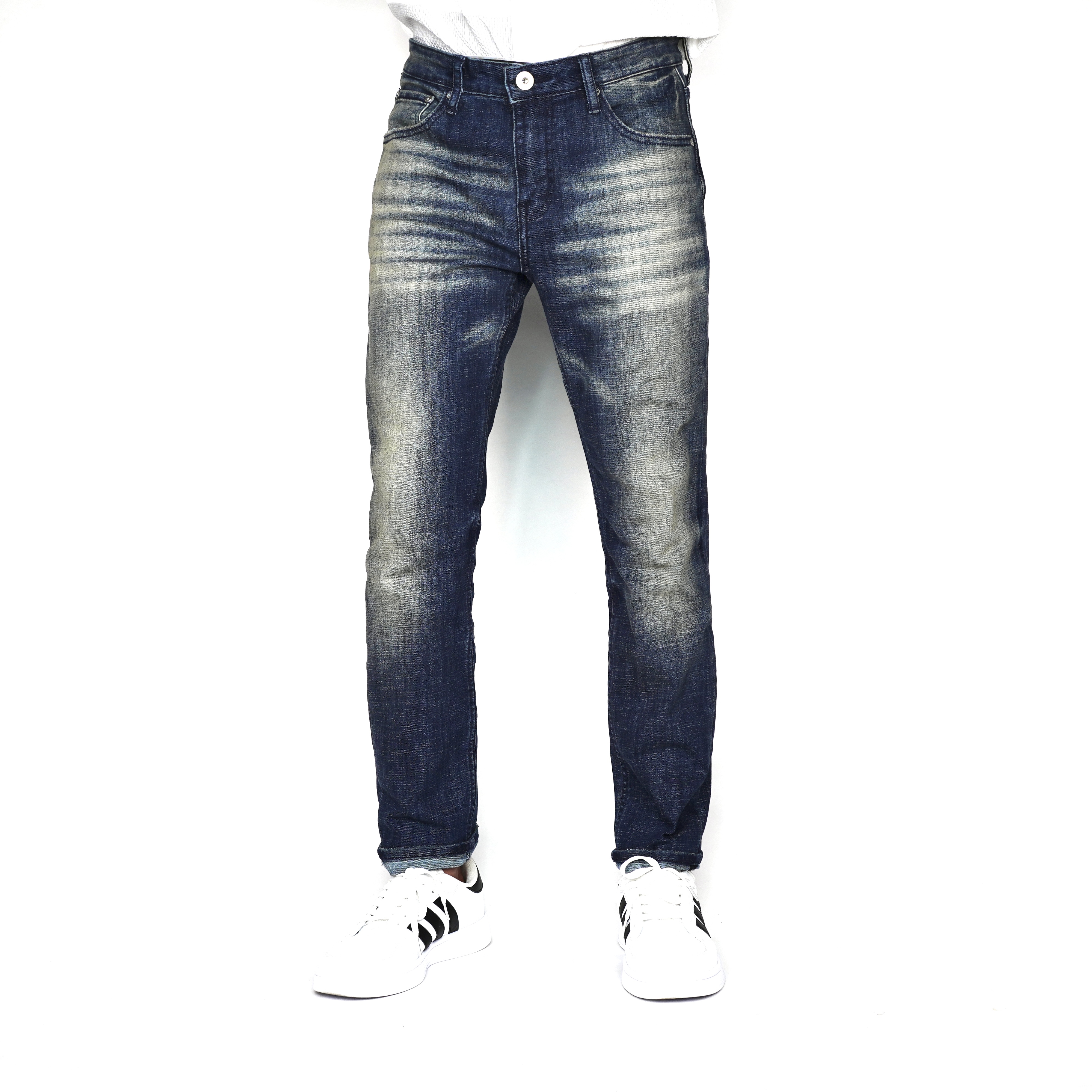 Quần Jeans Nam Cao Cấp HUNTER X-RAYS Form Slimfit Màu Xanh Phủ Dơ D39