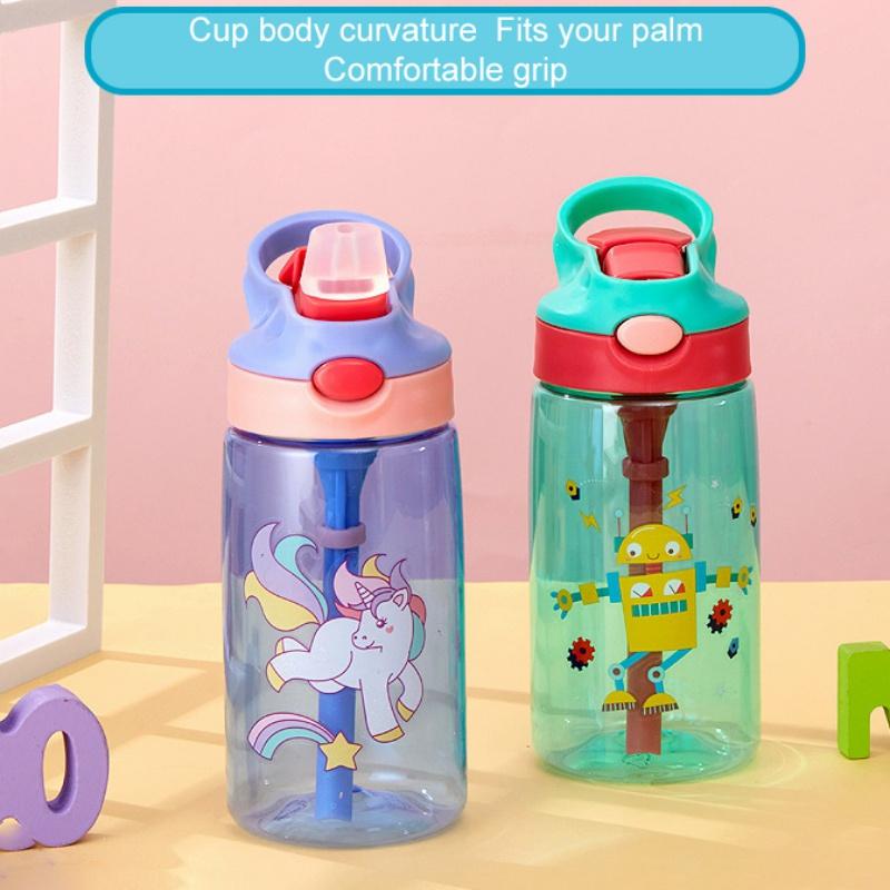 Trẻ Em Nước Sippy Cup Sáng Tạo Hoạt Hình Cho Bé Cốc Có Ống Hút Chống Rò Rỉ Nước Chai Ngoài Trời Di Động Trẻ Em Thoáng Mát Cup