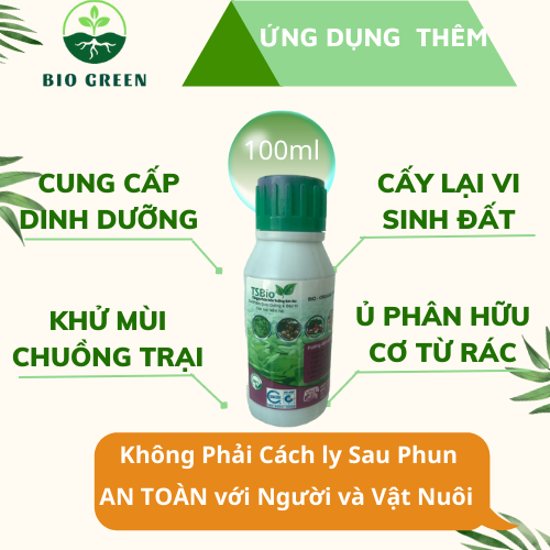 Trừ nấm sinh học TSBIO 100ml chuyên trừ CHÁY LÁ, RỈ SẮT, ĐỊA Y, VÀNG LÁ TRÊN CÂY MAI VÀNG