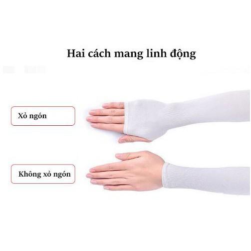 Có hộp - Bộ 2 Ống Tay Chống Nắng, Găng Tay Chống Nắng Hàn Quốc Let's slim
