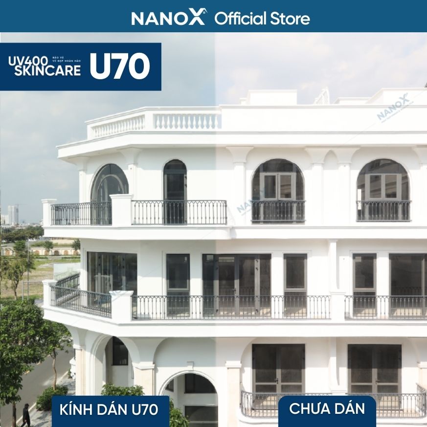 Phim cách nhiệt cao cấp NanoX U70 chống nắng &amp; chống tia UV chuyên sâu cho nhà kính