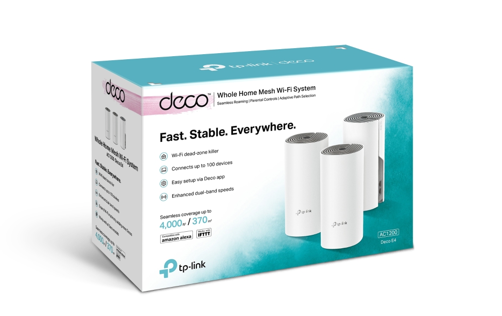 Bộ phát wifi TP-Link Mesh Deco E4 3-Pack AC1200 - Hàng Chính Hãng