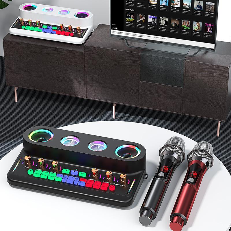 Loa âm thanh di động Máy tính tích hợp Máy phát thanh không dây loa Mic để hát trực tiếp KTV Family Square Dance Karaoke Màu sắc mới: S20-White-L