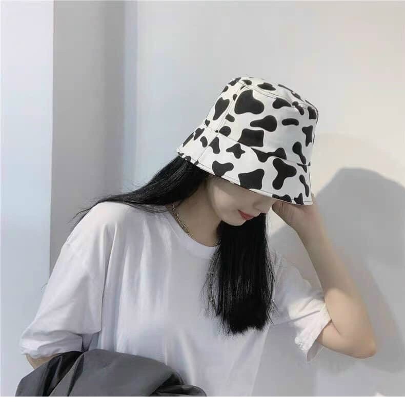 MŨ vành tròn họa tiết BÒ SỮA - họa tiết xinh xắn dành cho nữ