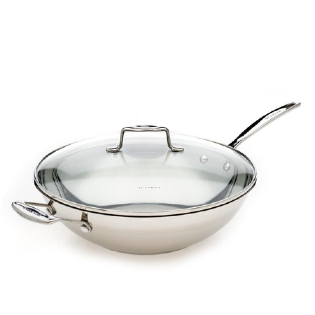 Chảo xào inox đáy từ cao cấp Scanpan Impact 32cm, thiết kế 3 lớp, inox 18/10 an toàn sức khỏe, hàng chính hãng 71303200
