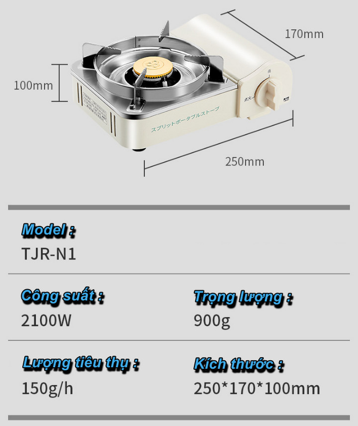 Bếp gas mini du lịch cắm trại Fujijiro - Home and Garden