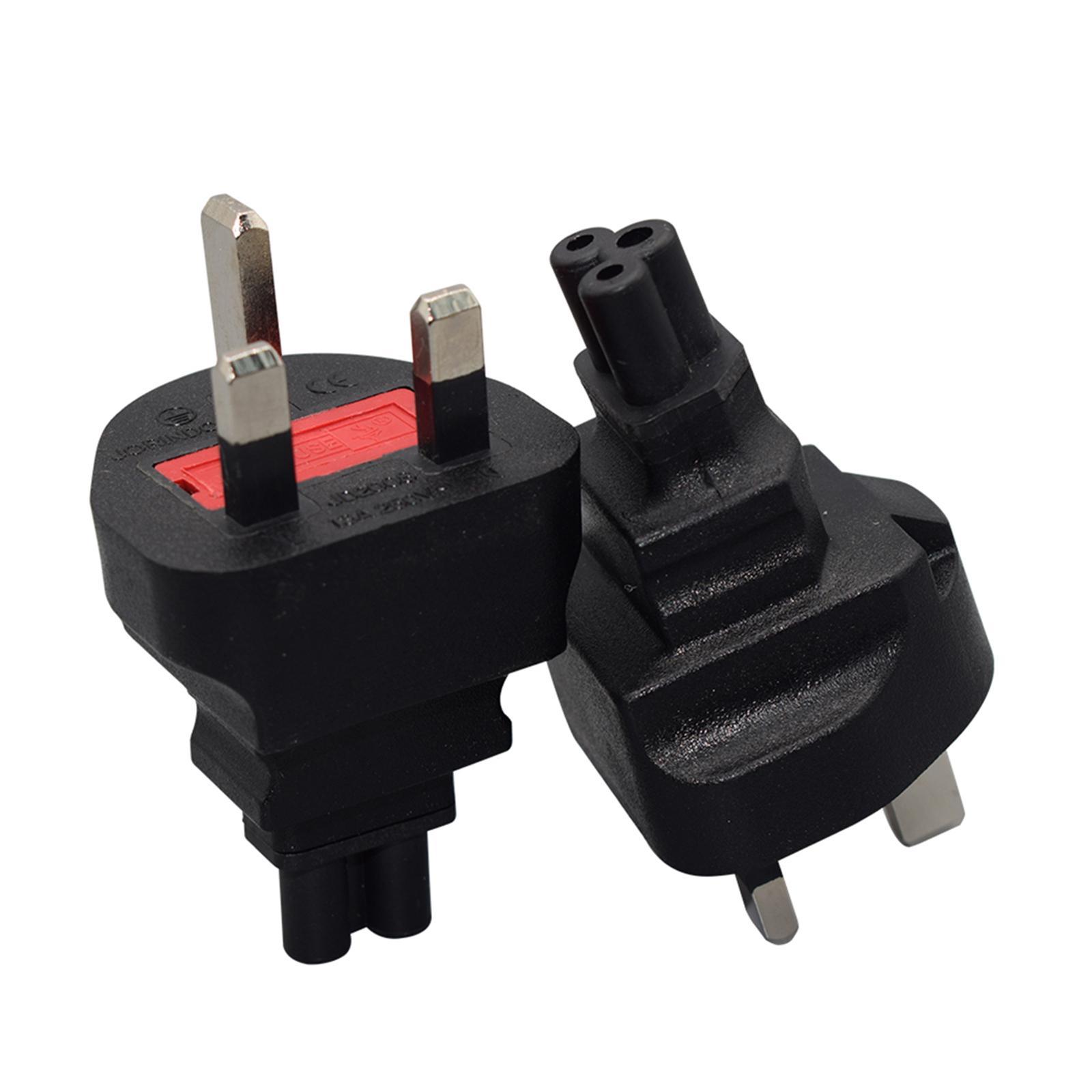 UK to IEC320 C5  Conversion Plug Insulation Replacement UK Plug Male to IEC320 C5 Female  Power Adapter UK Plug Converter for PC Printer