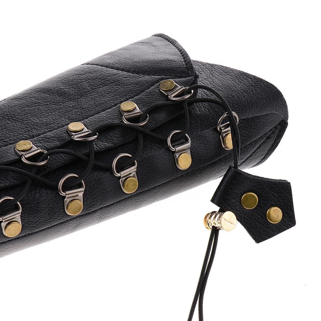 Adjustable Archery Arm Guard, Pu Leather for Recurve Compound Long Bow Hunting