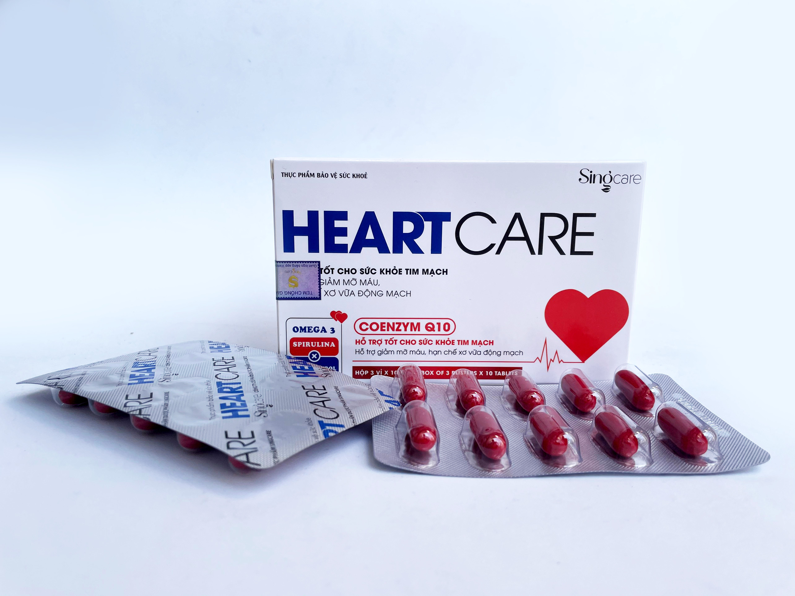 TPBVSK HEART CARE - HỖ TRỢ GIẢM MỠ MÁU, HẠN CHẾ XƠ VỮA ĐỘNG MẠCH, TỐT CHO SỨC KHOẺ TIM MẠCH (3 VỈ X 10 VIÊN)