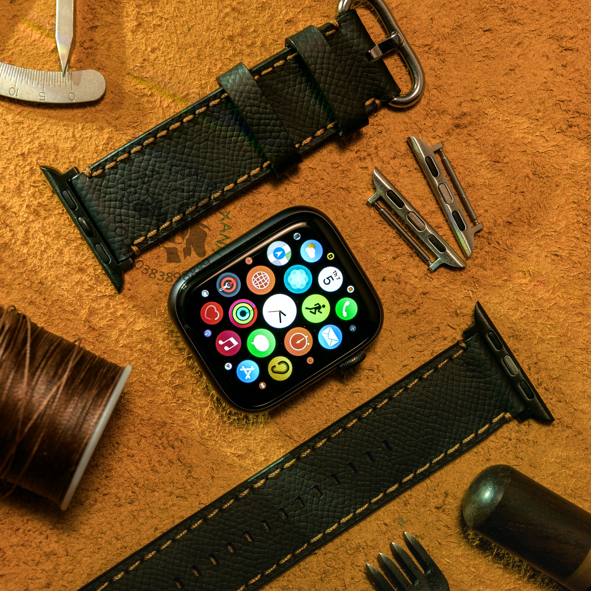 Dây da đồng hồ dành cho Apple Watch handmade da thật
