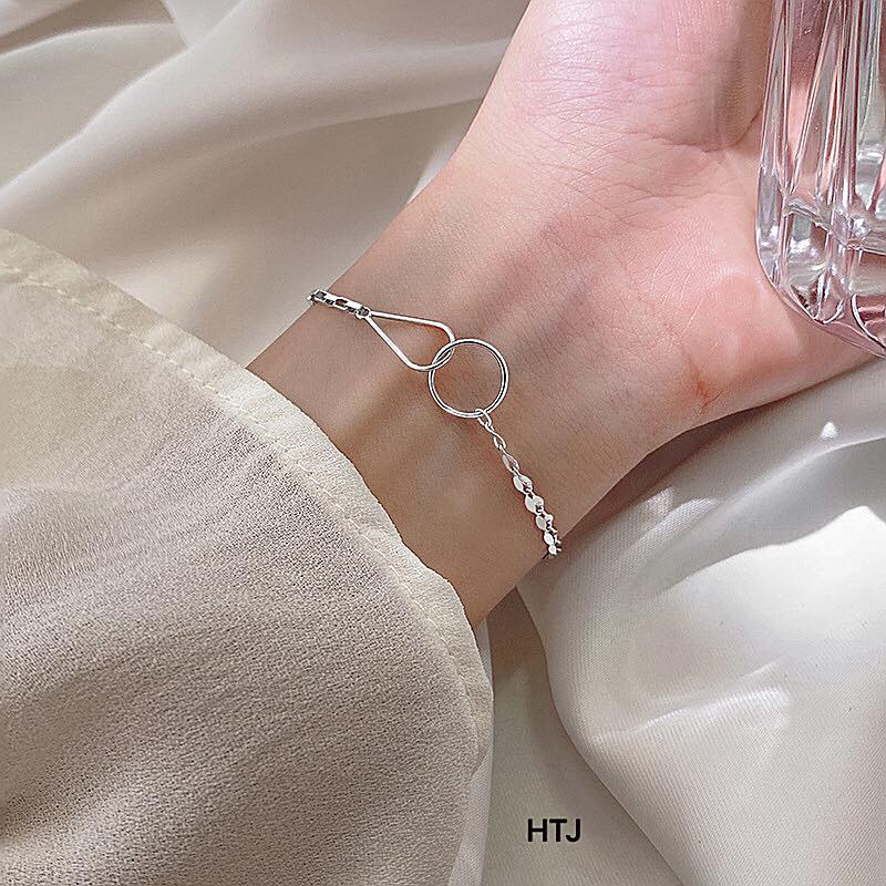 Lắc tay nữ thời trang chất liệu bạc Ý MS10b