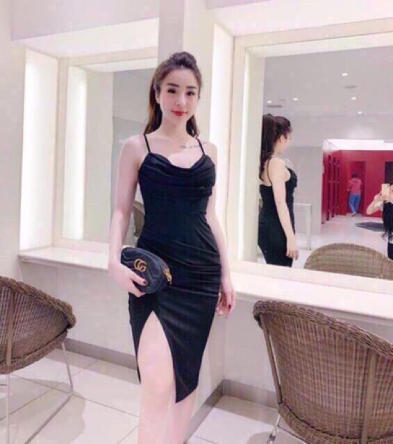 Body trơn thần thánh 2 dây xếp ly xẻ đùi cao siêu hot